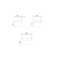 Table Winston - Schémas du plateau rectangulaire fixe