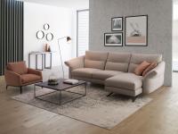 Détail du canapé avec chaise longue Carnaby idéal pour un salon moderne et recherché