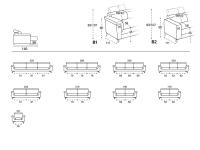 Canapé de Newport - schéma de dimensions et modèles droits