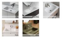 Vasques-console intégrée disponibles sur les meubles Frame à profondeur standard (50 cm)
