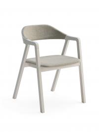 Bryanna - Chaise design scandinave avec accoudoirs, dotée d'assise et de dossier en tissu