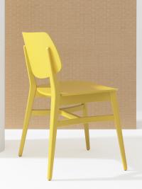 Chloe - Chaise jaune avec pieds en frêne laqué mat de couleur assortie