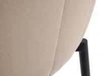 Chaise élégante en tissu Leslie avec 4 pieds, délicat assemblage entre le métal et le tissu
