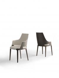 Velis en version chaise et petit fauteuil H.87 cm avec dos de dossier en bois