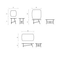 Table basse design Slot - modèles et dimensions