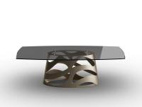 Ellis - Table extensible en verre avec plateau tonneau