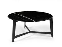 Table ronde Ø64 x H.30 cm BSeries avec jambe en métal Vulcan Grey et plateau en marbre Sahara Noir