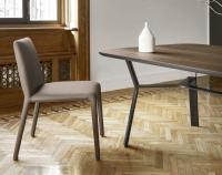 Sedia senza braccioli interamente rivestita Dana - ideale anche in abbinamento a tavoli con piano in legno