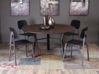 Table à manger Rey avec structure métallique, disponible en différentes dimensions : ronde ou rectangulaire fixe.