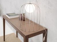 Lampe en forme de cage à oiseaux en métal chromé