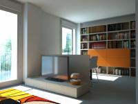 Progetto 3D Open Space - render zona relax