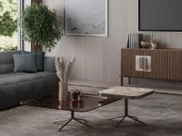 Tables basses de salon avec plateau céramique et en verre bronzé Atrevido et Cursus