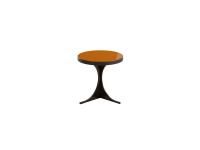 Duetto - Table d'appoint en verre laqué orange et pied bronzé