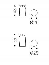la table d'appoint haute Penguin de Cattelan - schéma et dimensions