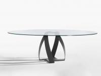 Bon Bon - Table elliptique en verre transparent