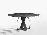 Bon Bon - Table ronde design en marbre Gris Carnique