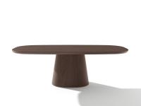 Brixton - Grande table en bois de luxe avec pied central conique, disponible avec plateau dans différentes formes et tailles