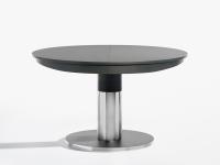 Diva - Table ronde avec pied central inox extensible