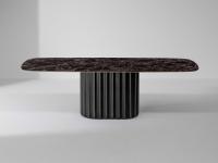 Table rectangulaire en forme de tonneau Dorian avec plateau en pierre céramique by Bonaldo