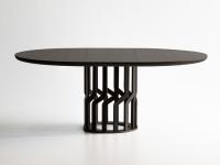 Intreccio - Table ronde extensible en bois avec rallonges centrales