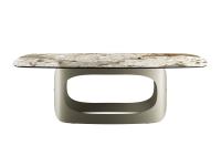 Odyssey est une table moderne très élégante, ici avec un plateau en céramique