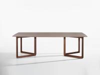 Table rectangulaire en tonneau avec pied en bois Opus - plateau et pied assorts