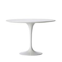 Table Saarinen unicolore avec structure et plateau en teinte couleur mat blanc