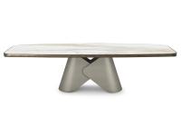 Tavolo con base in acciaio verniciato color Titanio Scott di Cattelan