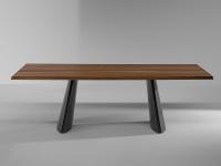 Torii - Table rectangulaire avec plateau en noyer américain et pieds en supreme anthracite