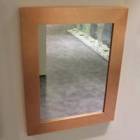Brandon mirror in open pore oak with copper leaf finish