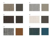 Combinaisons de couleurs disponibles dans la version bicolore (tissu Flora et dos de tête de lit en cuir)