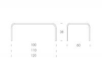 Table basse design en verre Classic - Schéma dimensionnel