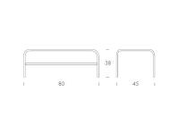 Table basse design en verre Classic - Schéma dimensionnel