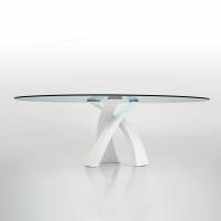 Table avec base tricolore Eliseo disponible dans trois dimensions