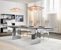 Table extensible avec pieds en acier Manhattan disponible dans de différentes formes et dimensions