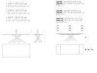 Table Style - dimensions plateau rectangulaire irrégulier - rectangulaire extensible