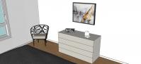 Service 3D Chambre à Coucher - détail commode et fauteuil