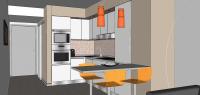 Progetto 3D Open Space - cucina
