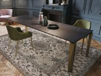 Il tavolo da cucina allungabile moderno Tom - piano in laminato Sahara Noir