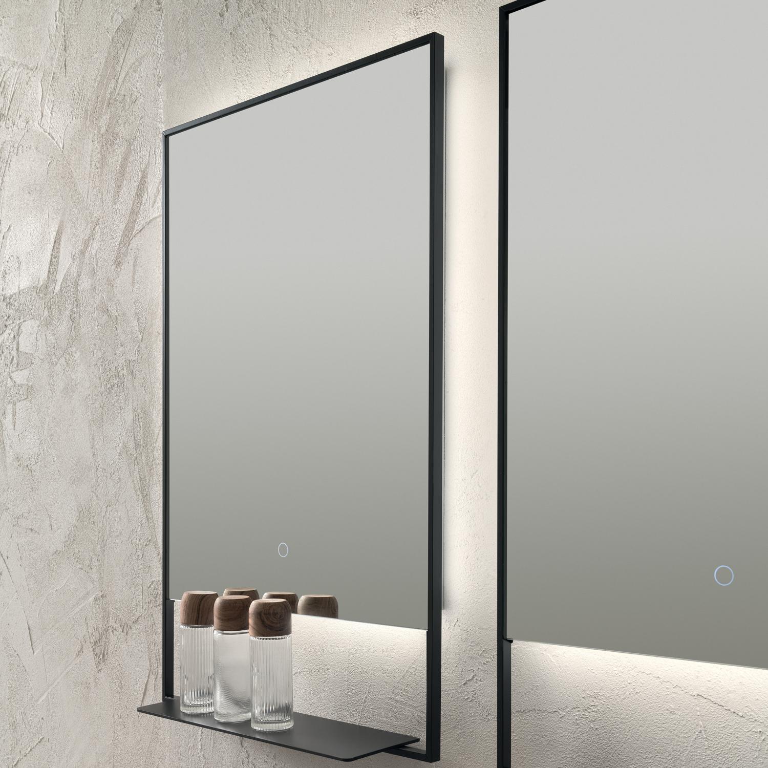 Specchio da bagno con mensola e luce Polluce