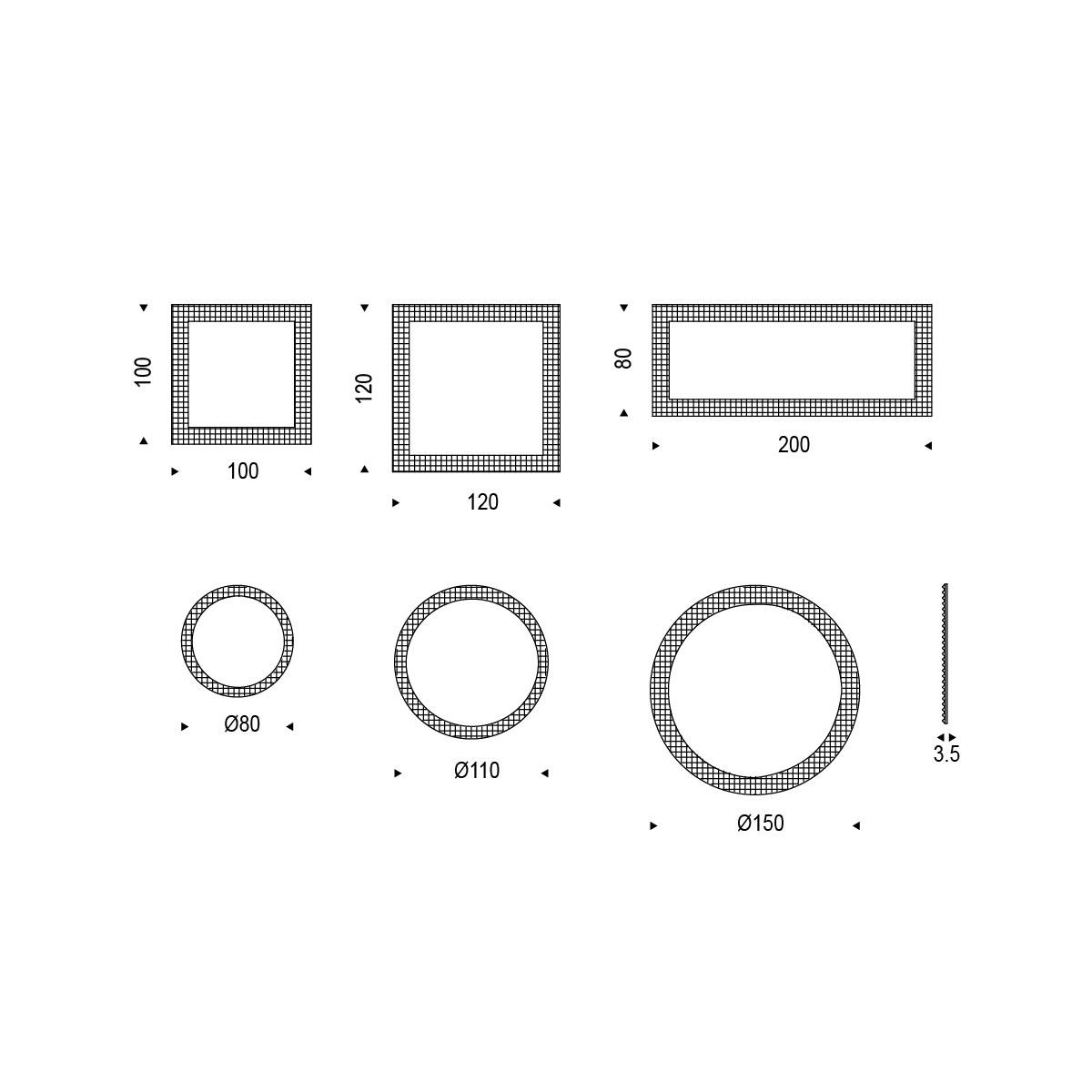 Modelli e dimensioni disponibili 