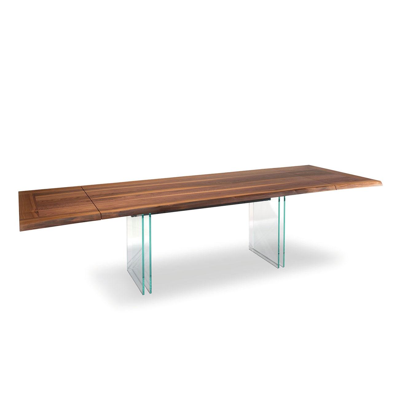 Tavolo in legno con gambe in cristallo Ikon di Cattelan