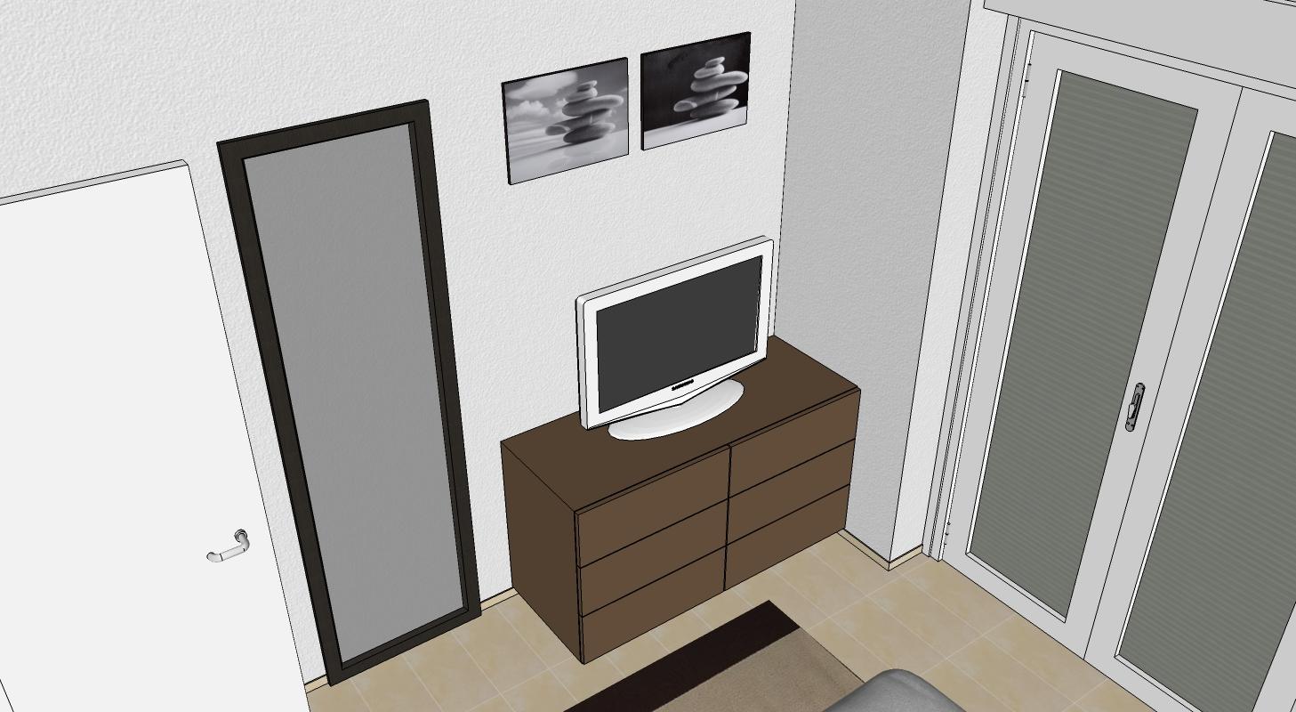Progettazione 3D Camera da Letto - vista zona comò