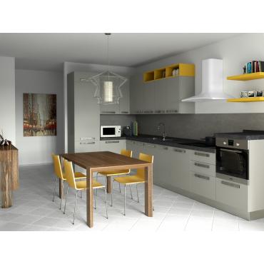 Progetto per cucina rettangolare di 15 mq - render