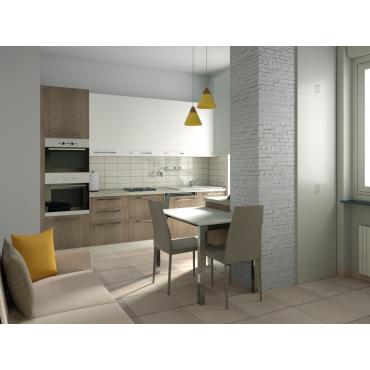 Soluzione per arredare un open space di 20 mq - render vista 1