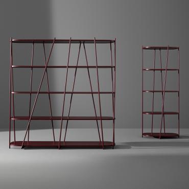 Calli Acero libreria a colonna 6 scaffali verticale ufficio design moderno