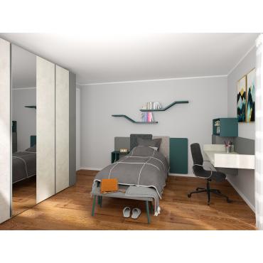 Progetto d'arredo per cameretta di 14 mq - render