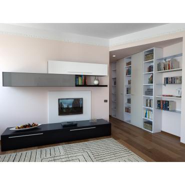 Soluzione d'arredo per un soggiorno moderno - render