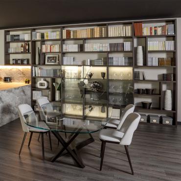 LIBRERIA DESIGN MODERNO SCAFFALE UFFICIO SOGGIORNO BIANCA CM 114X30X195H  (60090)