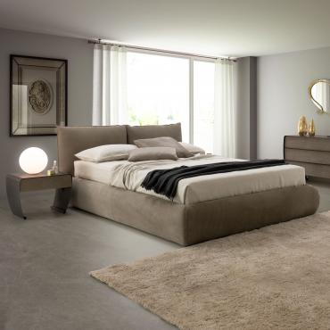 Letto imbottito matrimoniale con contenitore Astoria